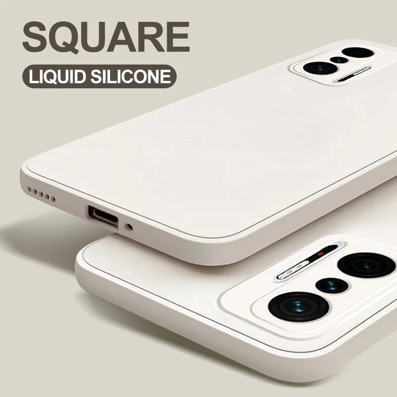 Cover Casing Lunak Pelindung Silikon Cair Persegi untuk Xiaomi 11 T 11 T Pro Mi Mi11 Ultra Pro Lite 5G Mi Mi11t