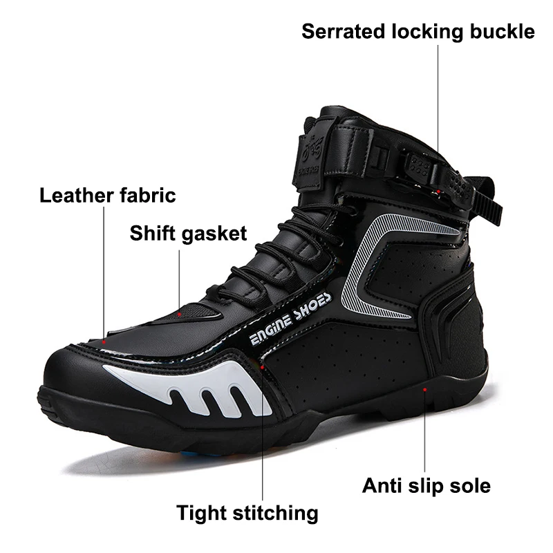 New Motorcycle Boots Men Leather Motos Breathable Anti Slip Wear-resistant Riders Boots Motorbike Racing Ankle Length Shoes motorcycle shoes motorcycle boots