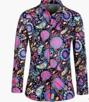 60s 70s Hippie Halloween Costume Sequins Pants Shirt Tops Bell Bottom Men's Flared Trouser Adult Disco Singer Dance Shiny Outfit
