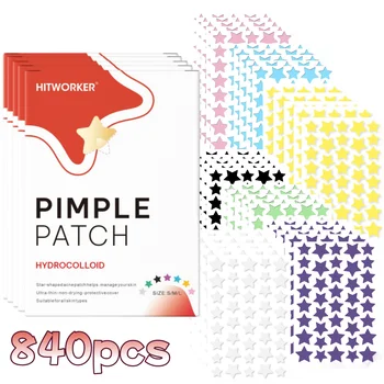 840 Hydrocolloid Star-Shaped Acne Patches/280 Patches | Absorbs pus and oil, cleanses and repairs acne-prone skin | Invisible wa