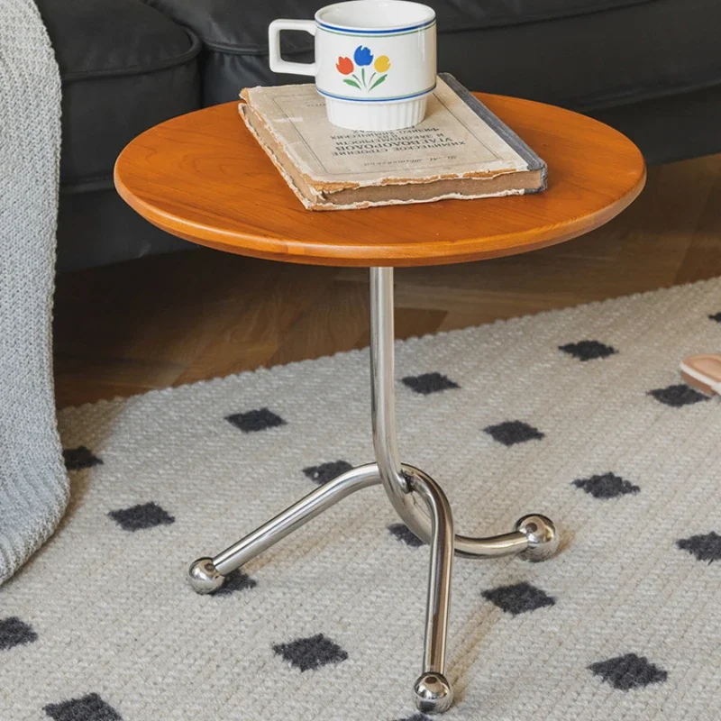 

Stainless Steel Coffee Table Living Room Antique Small Apartment Coffee Table Side Round Creative Mesa Centro Home Furniture