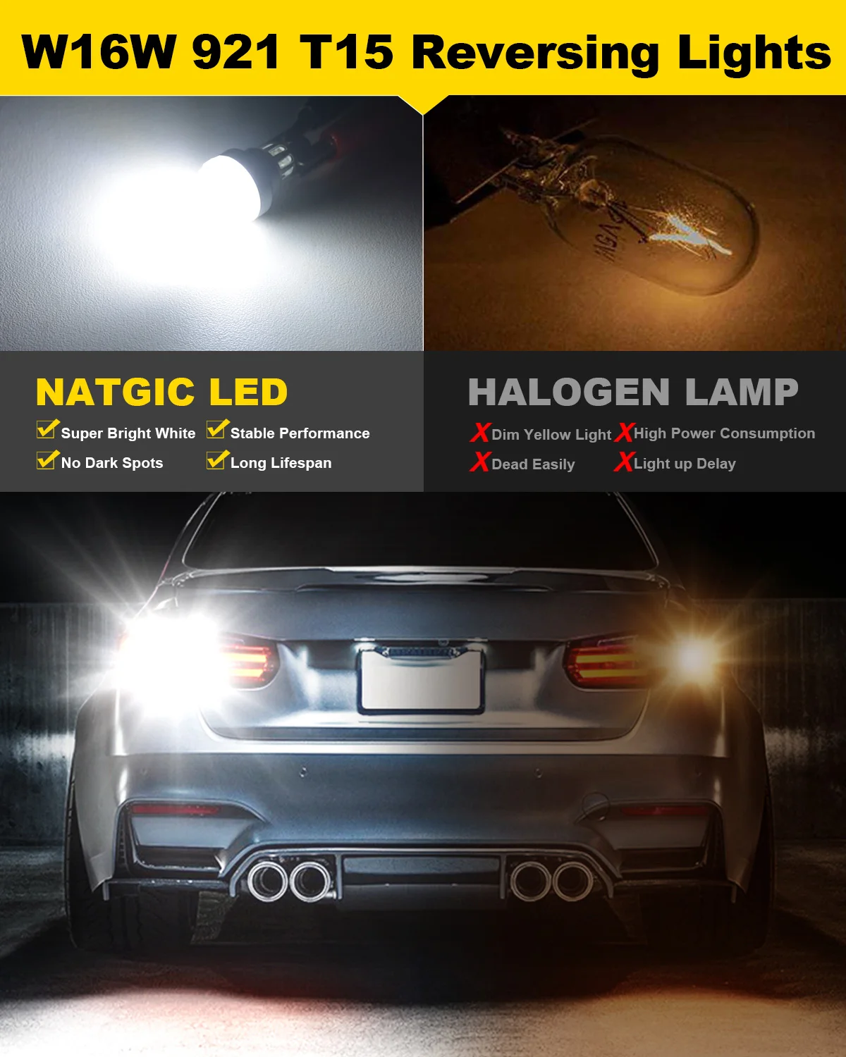 2 шт., светодиодные лампы T15 W16W Canbus 920 921 912 6000 лм 3020SMD (art.: 3920c3a024156) - 3920c3a024156