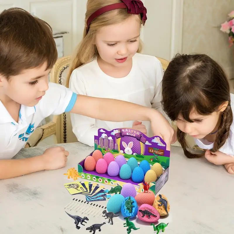 Dinosaur Eggs Excavation Dig Kit Dino Easter Eggs with Dinosaurs Inside 12 Pack Science Experiment Kits for Kids STEM Activities 2