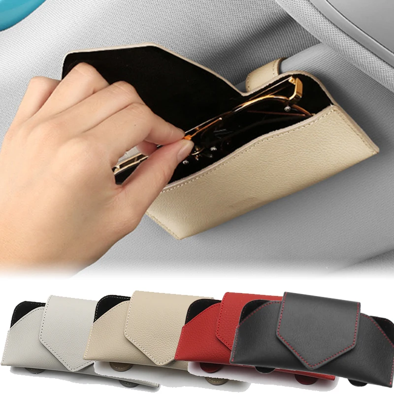 

Car Multi-Function Glasses Case Auto Sun Visor Glasses Holder Sunglasses Clip Card Ticket Holder Auto Interior Accessories