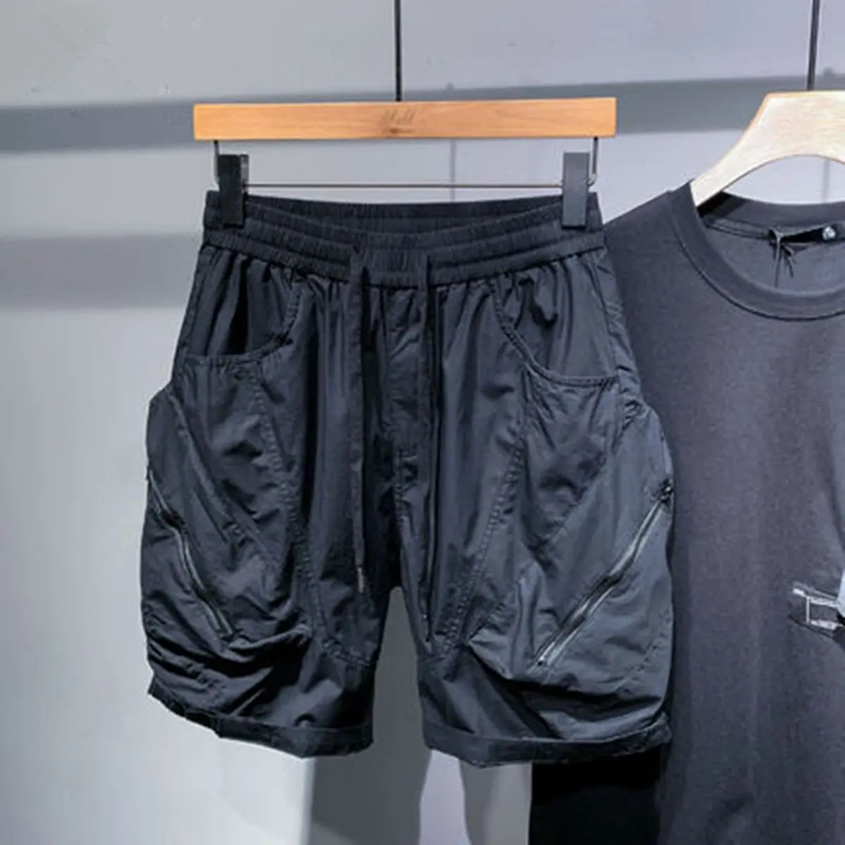 Men Fashion Caogo Shorts Big Pockets Jogger Short Hip Hop Streetwear Harajuku Trousers Plus Size Streetwear Hip Hop Sweatpants 2