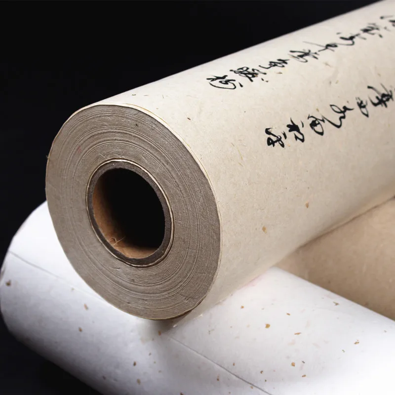 Chinese Sandalwood Bark Rice Paper 100m Rolling Calligraphy Painting Half  Ripe Xuan Paper Plants Fiber Papier Papel Para Dibujar
