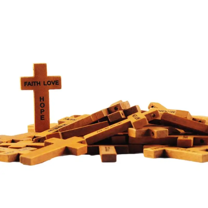 

Small Crosses 30pcs Small Wooden Crosses Gift Decoration Brown Kids Mini Crosses For Crafts Necklaces Making Portable Crosses