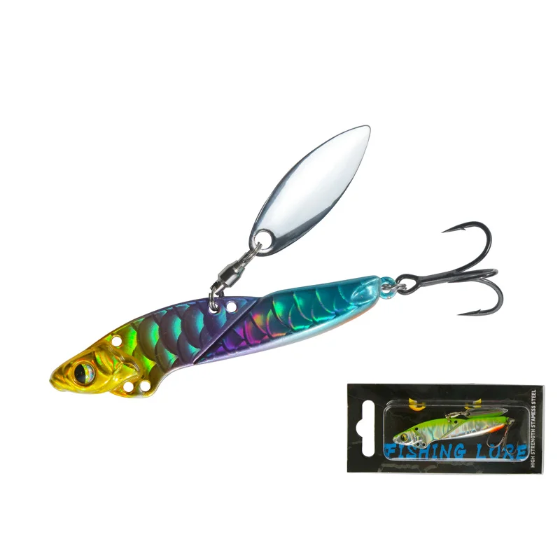 Metal Jig and Vib Fishing Lure, Jigging Tackle, Rotating Spoon, Wobbler, Sinking Hard Bait for Bass and Pike, New, 8g, 16G, 21g