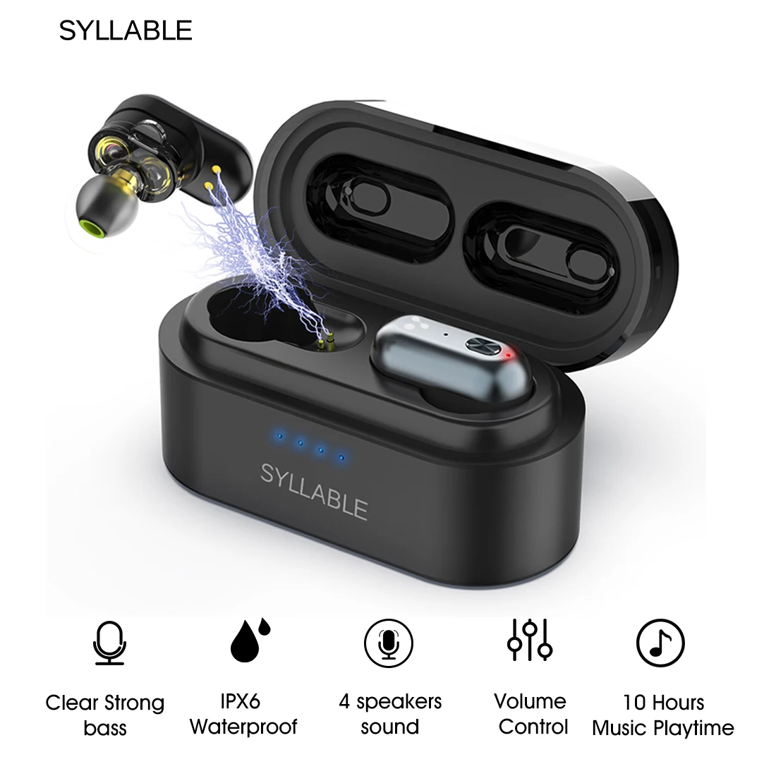 

Original SYLLABLE S101 Dual Dynamic Drivers bass earphones wireless headset noise reduction SYLLABLE sports earbuds