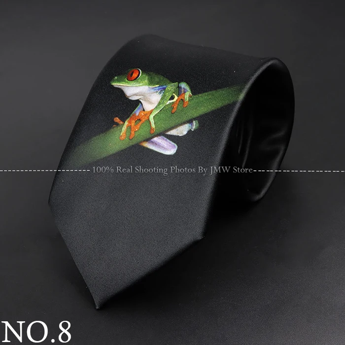 Mens Silk Tie - Creative Graffiti Animal Print Necktie for Business Weddings and Parties