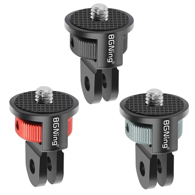BGNING 360 rotatif 1/4 pouces vis Mini trépied adaptateur support CNC pour GoPro Hero 13 12 11 10 Insta360 ONE X5 X4 X3 X2 4K caméra 2