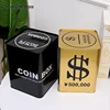 Creative Money Boxes Piggy Bank Metal Gold Coin Box Large Adults Cash Box Square Piggy Bank for Paper Money Gift 365 Days FP060 5