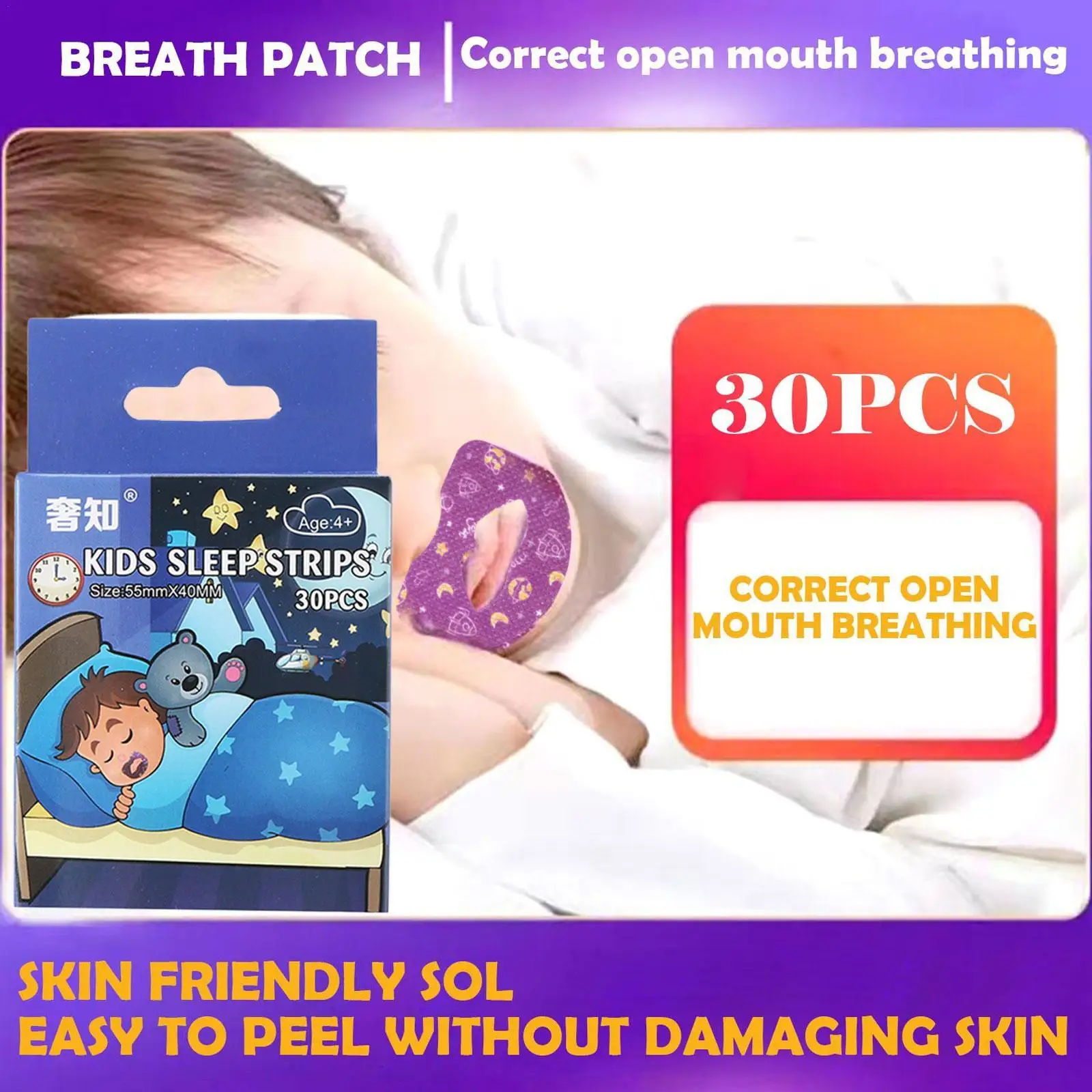 

30Pcs/Box Anti-Snoring Stickers Stop Snoring Artifact Mouth Tape Ease Sleep Children Lip Nose Breathing Improving Patch