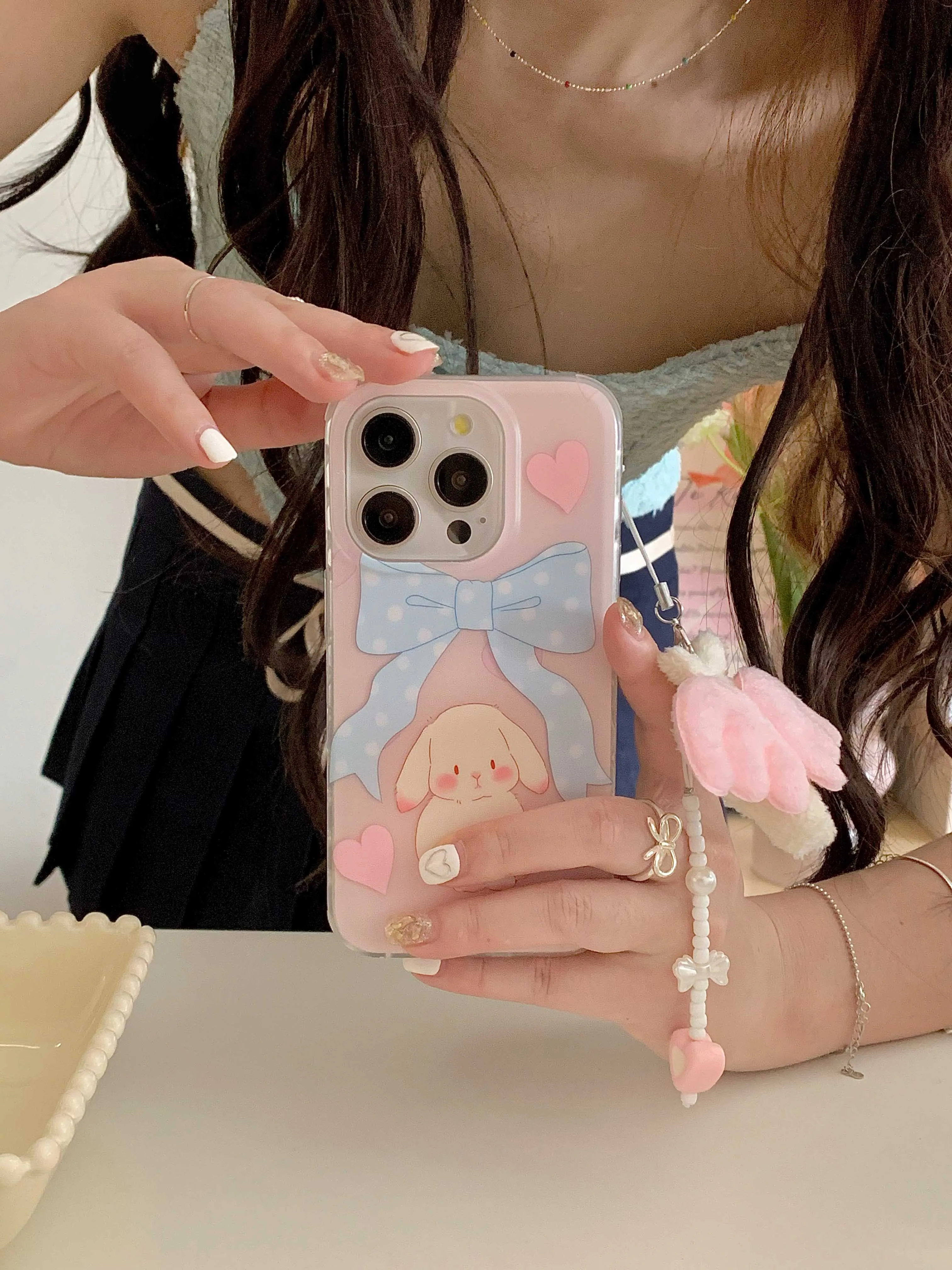 Angel Rabbit Chain Phone Case for iPhone
