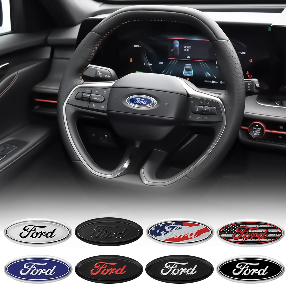 Car Styling Steering Wheel Center Cover Sticker Badge Decor Auto Accessories For Ford Focus Mk4 Kuga Fiesta Mk7 Explorer Mustang
