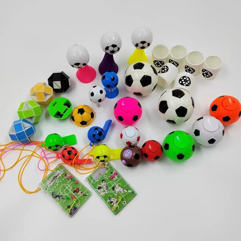 51PCS Soccer Party Football Toy DIY Bracelet Sticker Labyrinth Whistle Key Football Top Buckle Cheer Set Accessorie