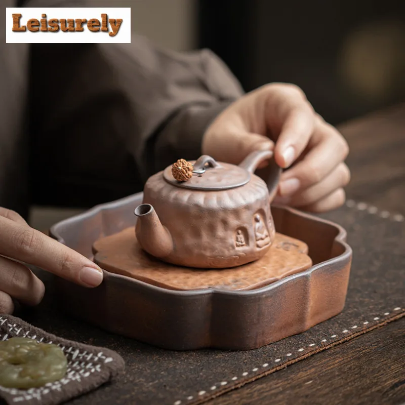 Old Rock Mud Auspicious Cloud Pot Bearing Holder Teacup Support Water Storage Dry Soaking Table Tea Tray Coasters  Accessories