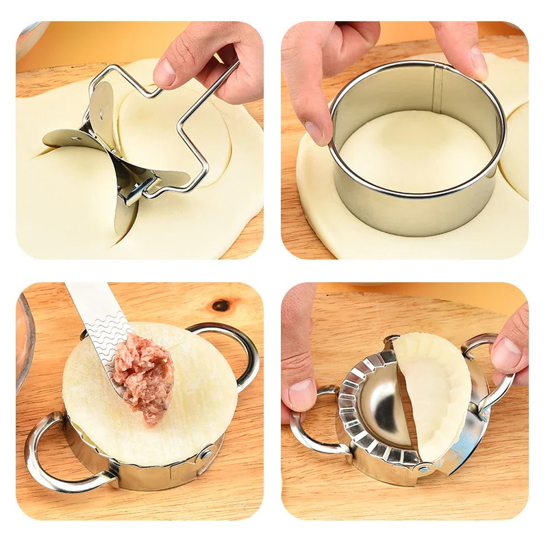 Dumpling Mould Stainless Steel Dumpling Maker Dough Cutter Lazy Must-Ravioli Making Mold DIY Jiaozi Maker Pastry Accessories