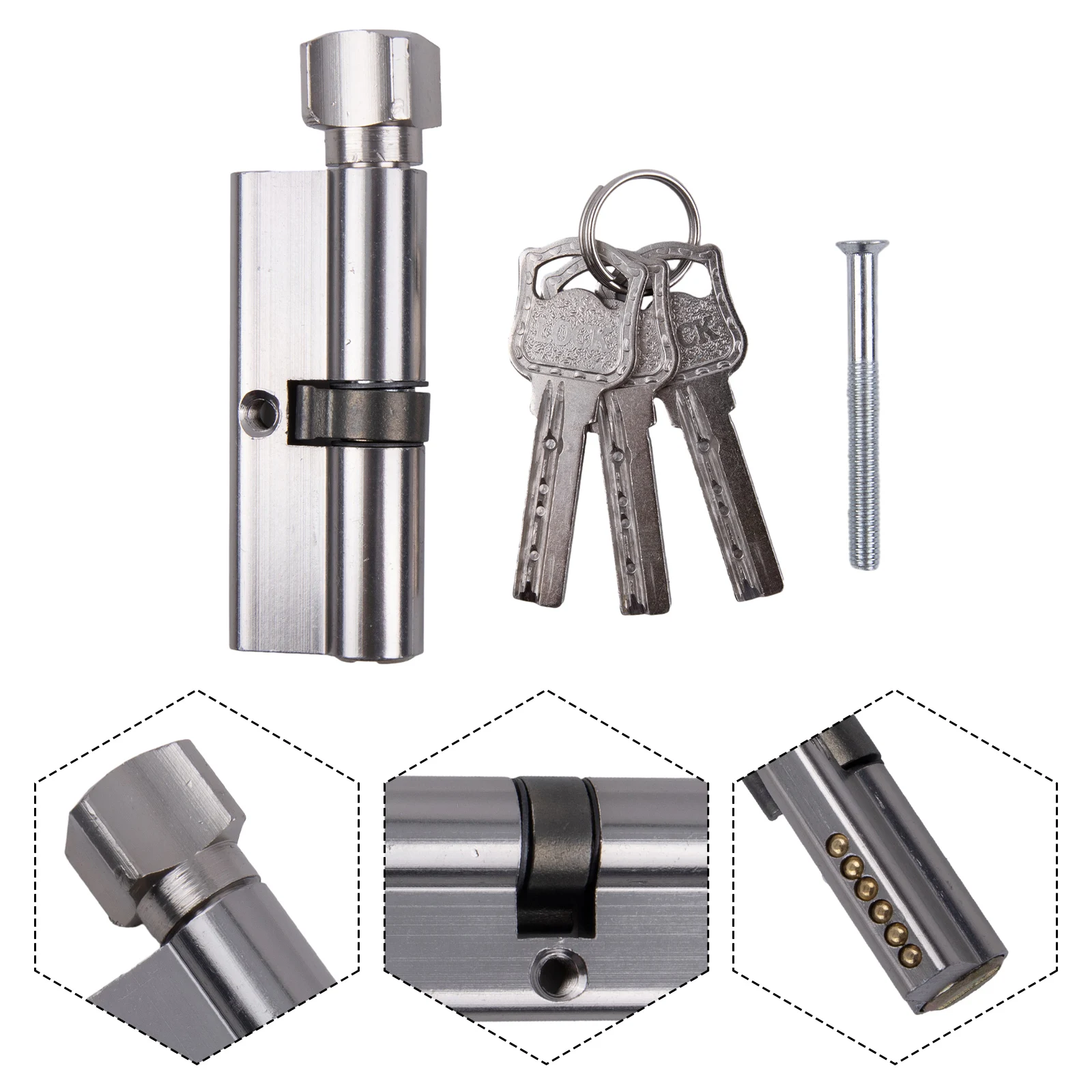 70 Lock Cylinder for Indoor Bedroom Doors And Anti-theft Entrance Zinc Alloy Aluminum Alloy Brass Door Lock