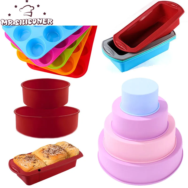 Tupperware Silicone Baking Forms Set 2 Round Small 6 1/4 in New in Packages