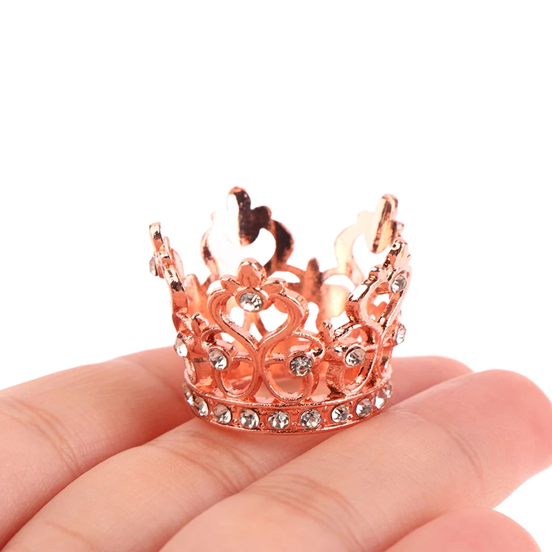 1pc Mini Princess Crown Dollhouse Simulation Rhinestone Crowns Tiara For 1/12 1/6 Scale Dollhouse Decoration Doll Accessories