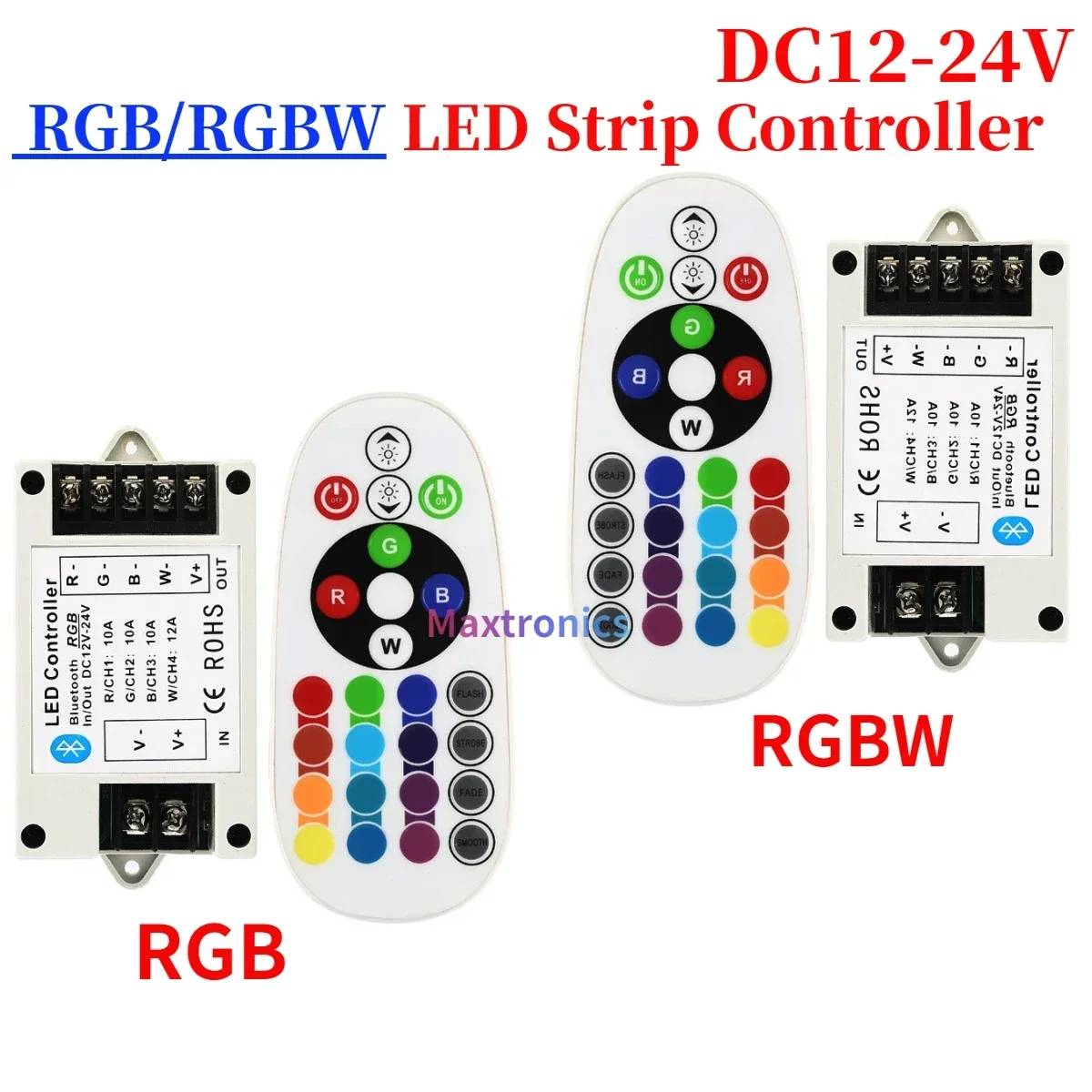 

Bluetooth-Compatible Led Controller With 24Key IR Remote BT APP Control Big Power 360W for RGB/RGBW LED Strip Light DC12-24V