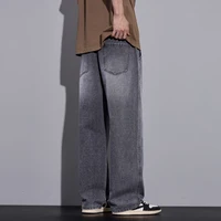 Vêtements pour hommes pantalons à jambes larges Baggy jean Streetwear droit mode Denim pantalon Y2k Vintage lavé taille élastique homme pantalon 6