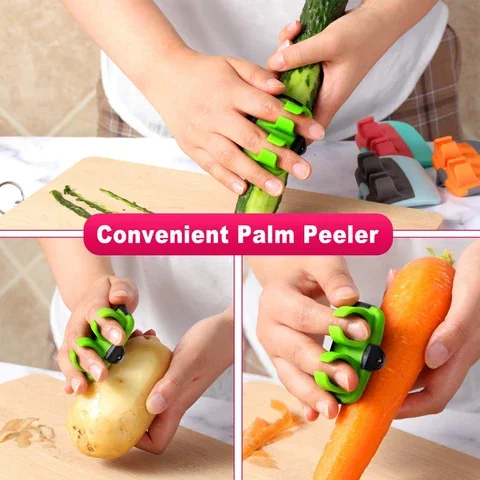 

Palm Fruit Peeler Finger Potato Peeler Kitchen Vegetable Peeler Comfortable Rubber Finger Grip Pumpkin Carrot Cucumber Peeling