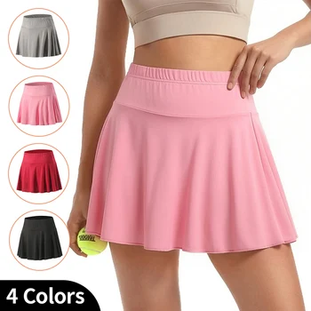 Women's Skirts Pants Safety Pants Summer Solid Color Pleated Skirt Sporty Comfortable Casual Anti Glare Fashionable Yoga Skirt 1
