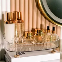 Makeup Perfume Organizer Desktop Storage Box Bathroom Dresser Vanity Tray for D Candle,Lotion Bottle,Cosmetics,Jewelry 2