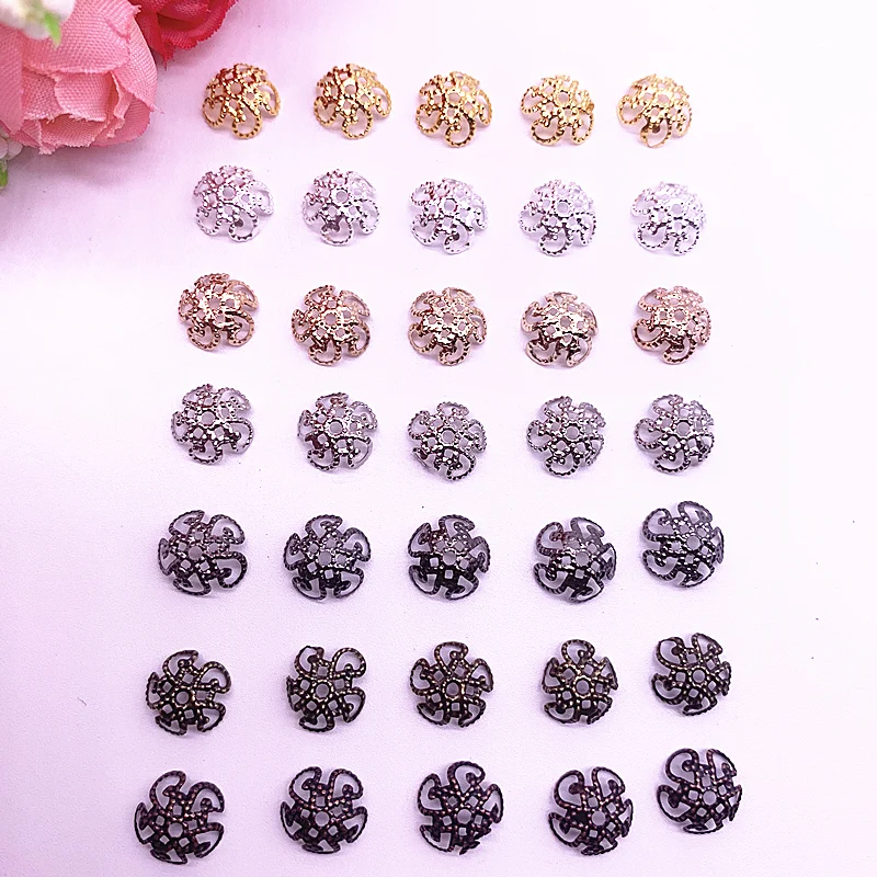 Elecrelive 72pcs Resin Flower Bead Caps - DIY Jewelry Making Spacers For Bracelets, Necklaces, Earrings