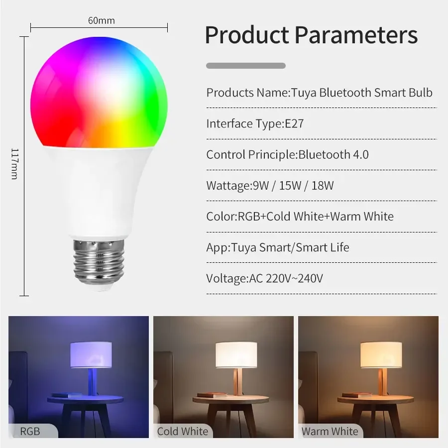Smart Bluetooth LED Light Bulbs with App Control and Remote Group Functionality