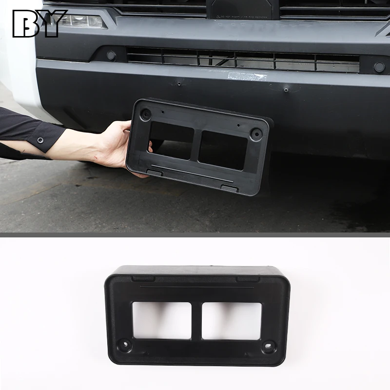

Car Front bumper License Plate Bracket Holder ABS Black Plastic For Toyota Tundra 2022-2023 Accessories