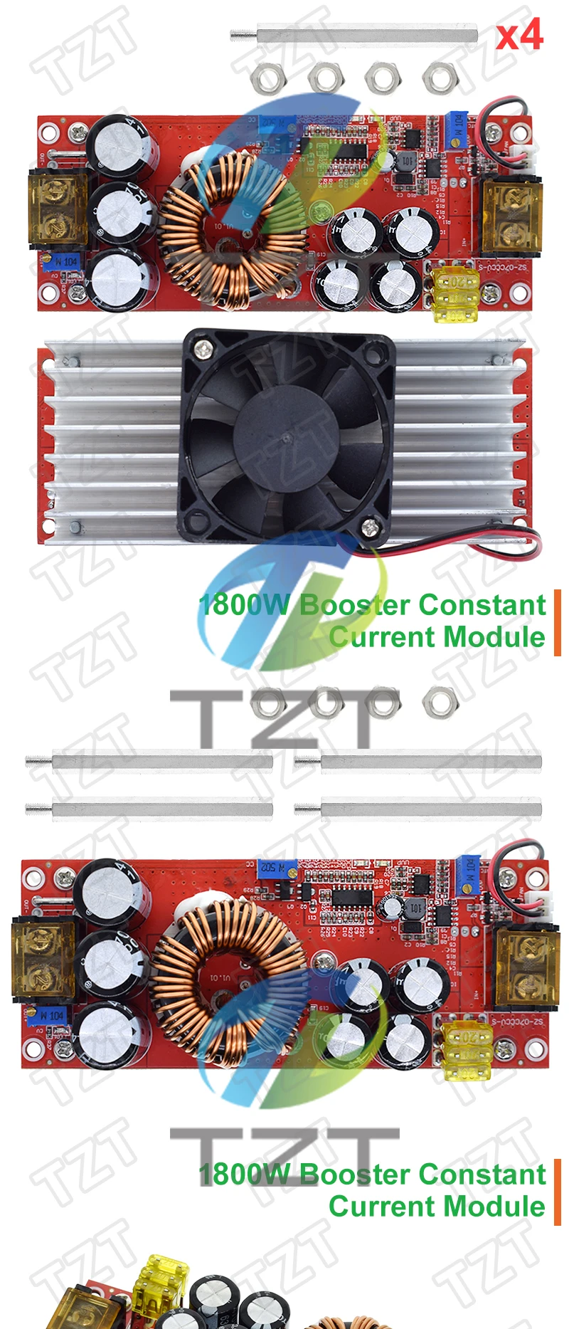 TZT 1800 W 40 A DC-DC-Aufwärtswandler, Step-Up-Stromversorgungsmodul 10–60 V auf 12–90 V, einstellbares Spannungs-Ladegerät – Detail 5
