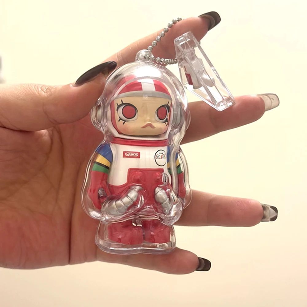 For Molly Plush Dolls Plastic Display Bag Transparent Portable Cable Organizer Box Protective Acrylic Storage Case No Doll