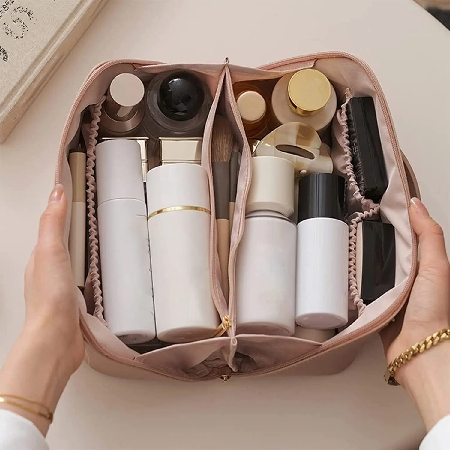 Neceser de viaje de gran capacidad para mujer, bolsa de cosméticos  multifunción, neceser de aseo, estuches de maquillaje, 2022 - AliExpress