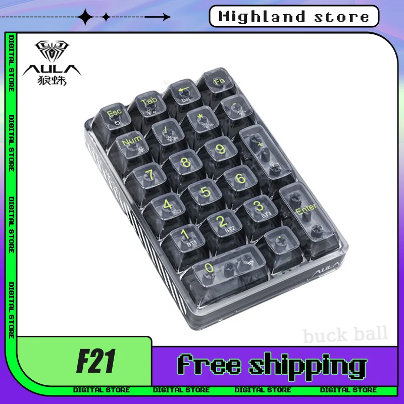 

Миниатюрная беспроводная цифровая клавиатура 2,4 ГГц, 21 клавиша, RGB