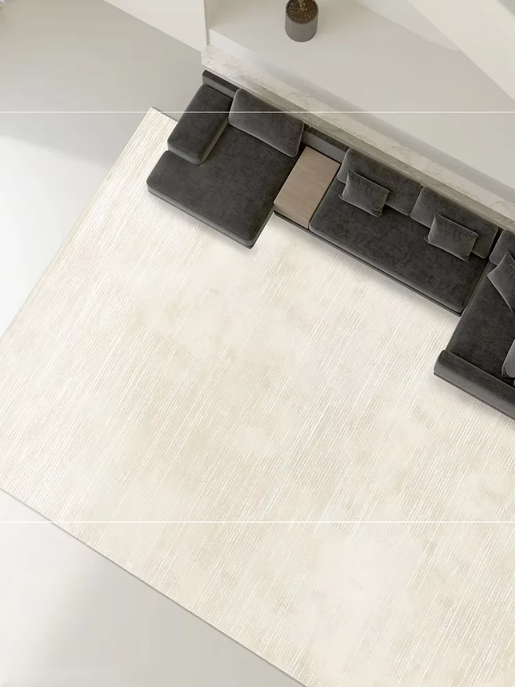 Minimalist Beige Lines Large Area Living Room Carpet Comfortable Refreshing Bedroom Rug Home Decoration Balcony Rugs Alfombra IG 5
