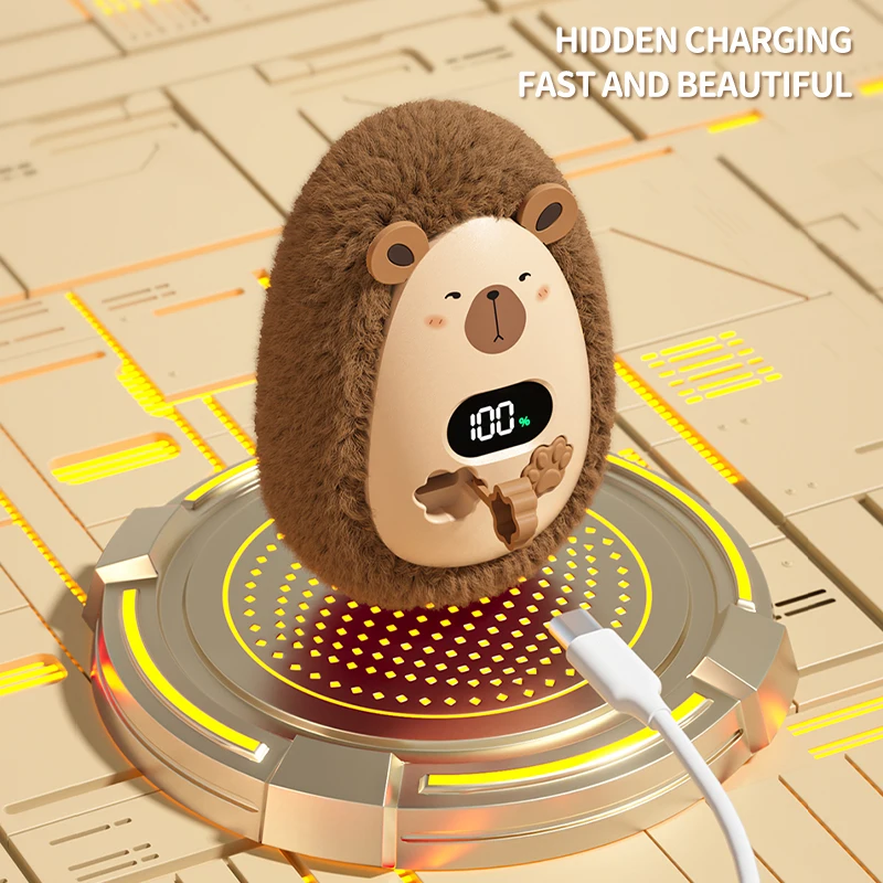 Xiaomi Cartoon Plush Portable Hand Warmer Mini Digital Display Temperature Adjustable Long Lasting Warmth Winter