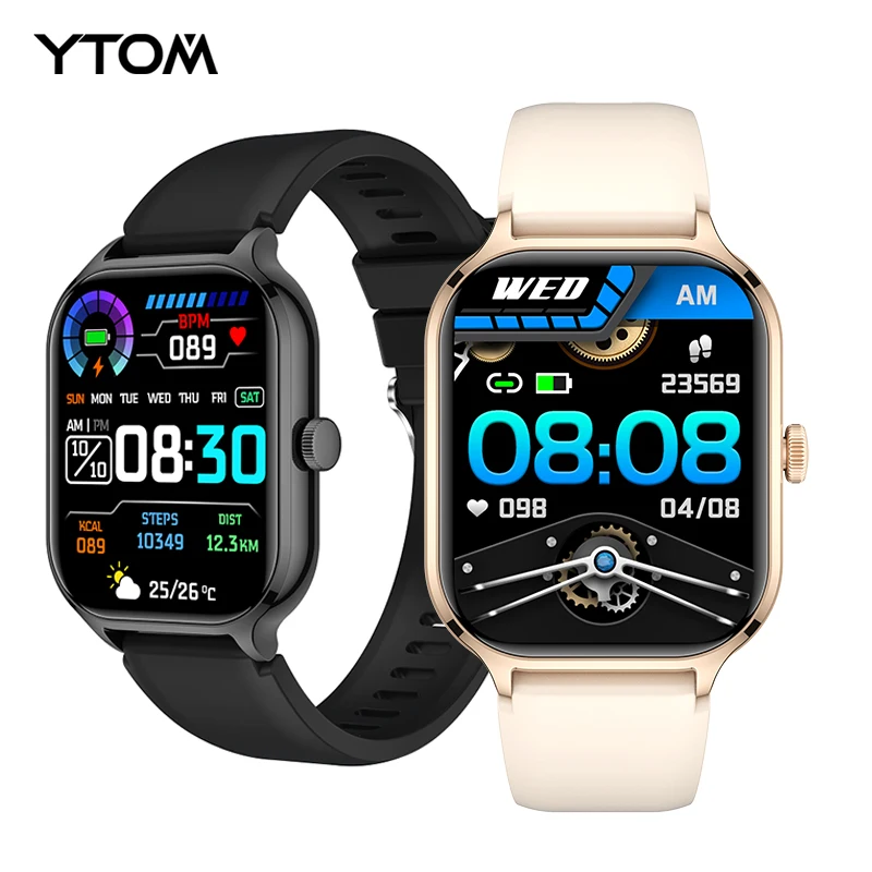 YTOM-Smartwatch Fitness para Homens e Mulheres, Smartwatch Esportivo, Chamadas Bluetooth, Tela de Toque Completa, 2.01 ", Z49, Presente