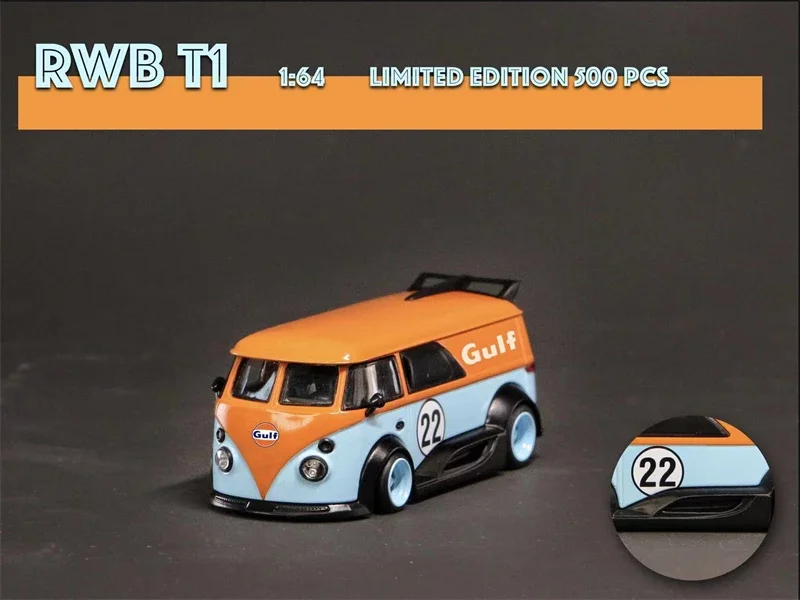 

1:64 RWB T1 фургон голубой литая модель автомобиля