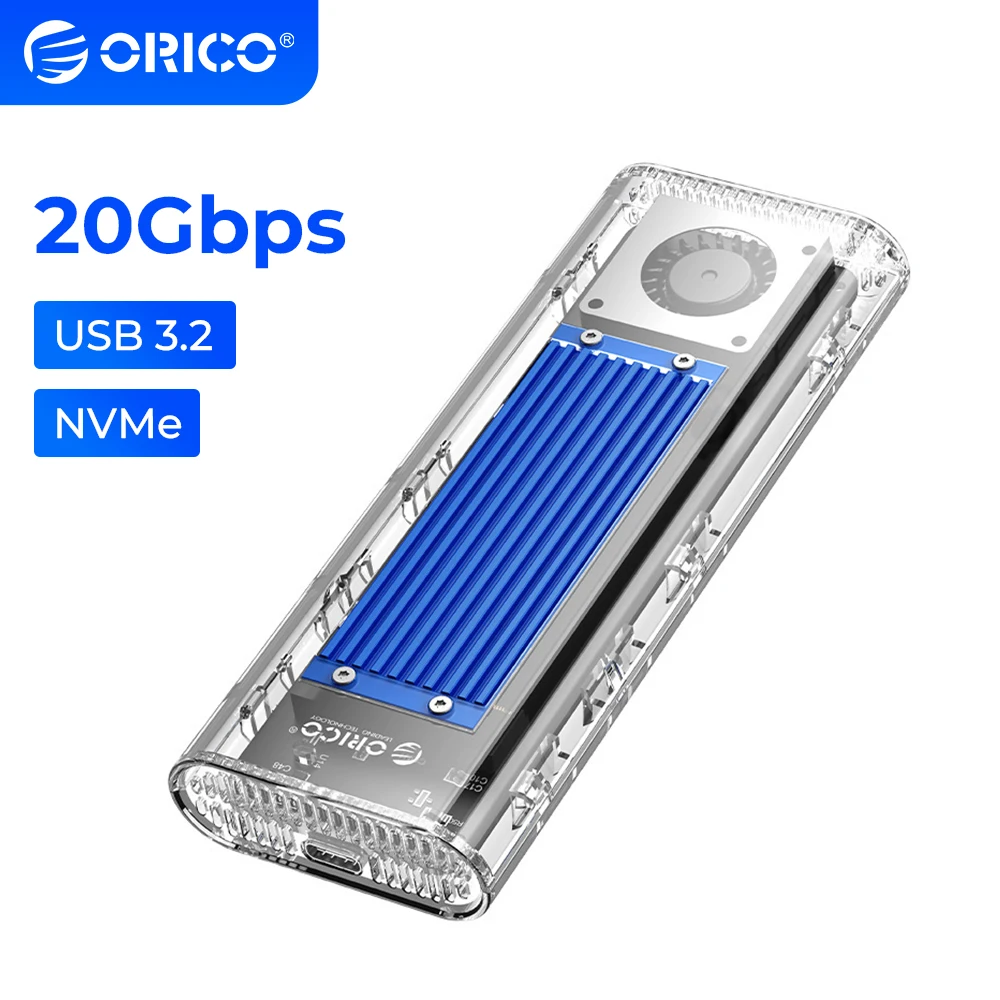 Nvme Ssd Case Enclosure 20gbps Usb 3.2 Gen 2×2 com Ventoinha 4tb para Pcie m Key Orico-m.2