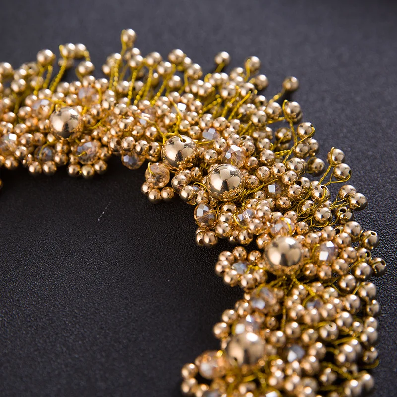 Weiße Farbe Perle Blume Stirnband Tiara Damen Braut Hochzeit Festzug Haarschmuck Schmuck Krone – Detail 8