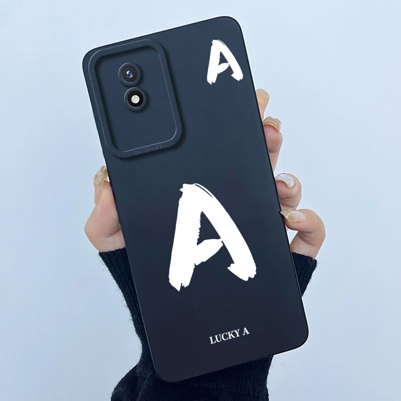 Lucky Initial Letter Silicone Soft Phone Case - Stylish Protective Bumper Cover