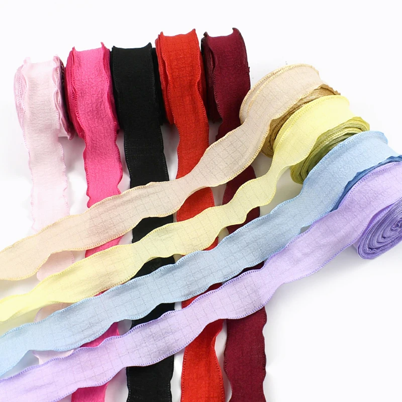 Fishtail Chiffon Ribbon with Wave Edge for Gift Packaging and DIY Crafts
