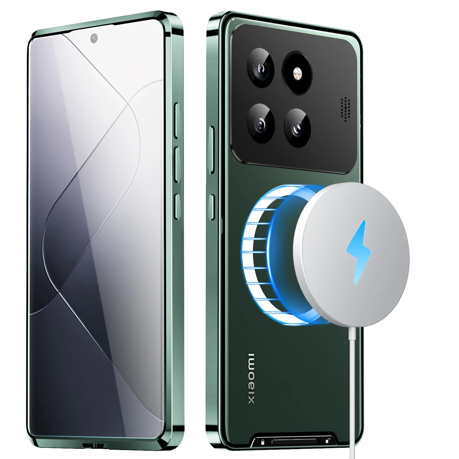 For XiaoMi 14 Pro Case Metal aluminum alloy Magnetic MagSafe car phone holder Perfume atmosphere Protective ultrathin back Cover