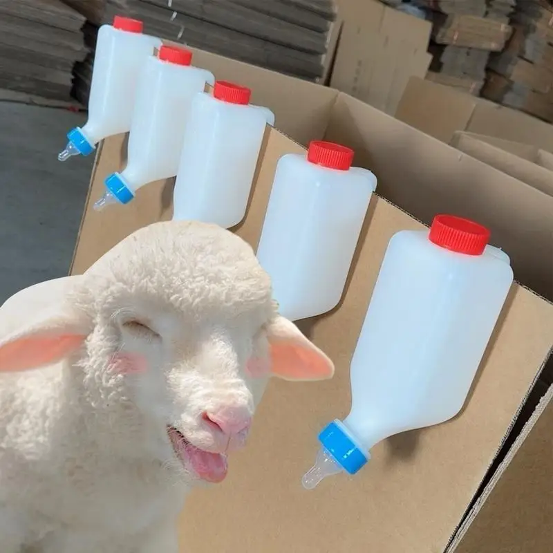 Hangable Lamb Milk Bottle Lamb Bottle Milk Bucket Milk Feeder With Clear Scale Soft Nipple Goat Bottle Lamb Feeder Bottle
