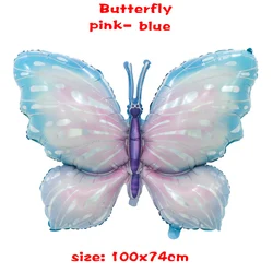 Vibrant Butterfly & Flower Helium Foil Balloons for Celebrations and Decor (Pink - blue)
