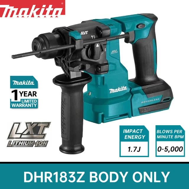 마키타 DHR183 전기 해머 AVT 18V 리튬 배터리 임팩트 드릴, 컴팩트 더스트 해머 드릴 베어 머신 마키타 DHR183 전기 해머 AVT 18V 리튬 배터리 임팩트 드릴, 컴팩트 더스트 해머 드릴 베어 머신