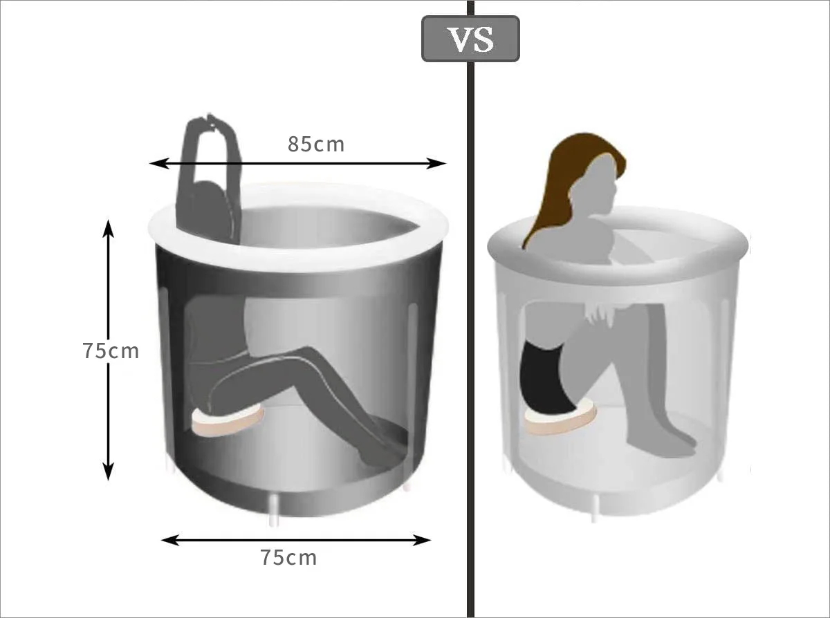 Black Bubble Bath Bucket Adult Household Folding Bath Bucket PVC Inflatable SPA Ice Bath Ice Therapy Double Layer Lid